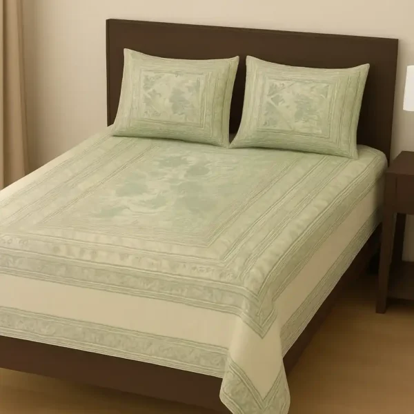 Glace-Cotton Bedsheets For Single Or Double Bed With Pillow Covers