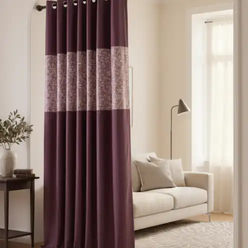 Burgundy Eyelet Curtain