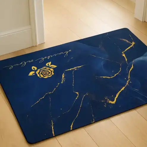 VELVET GOLDEN Rose Marble Doormat