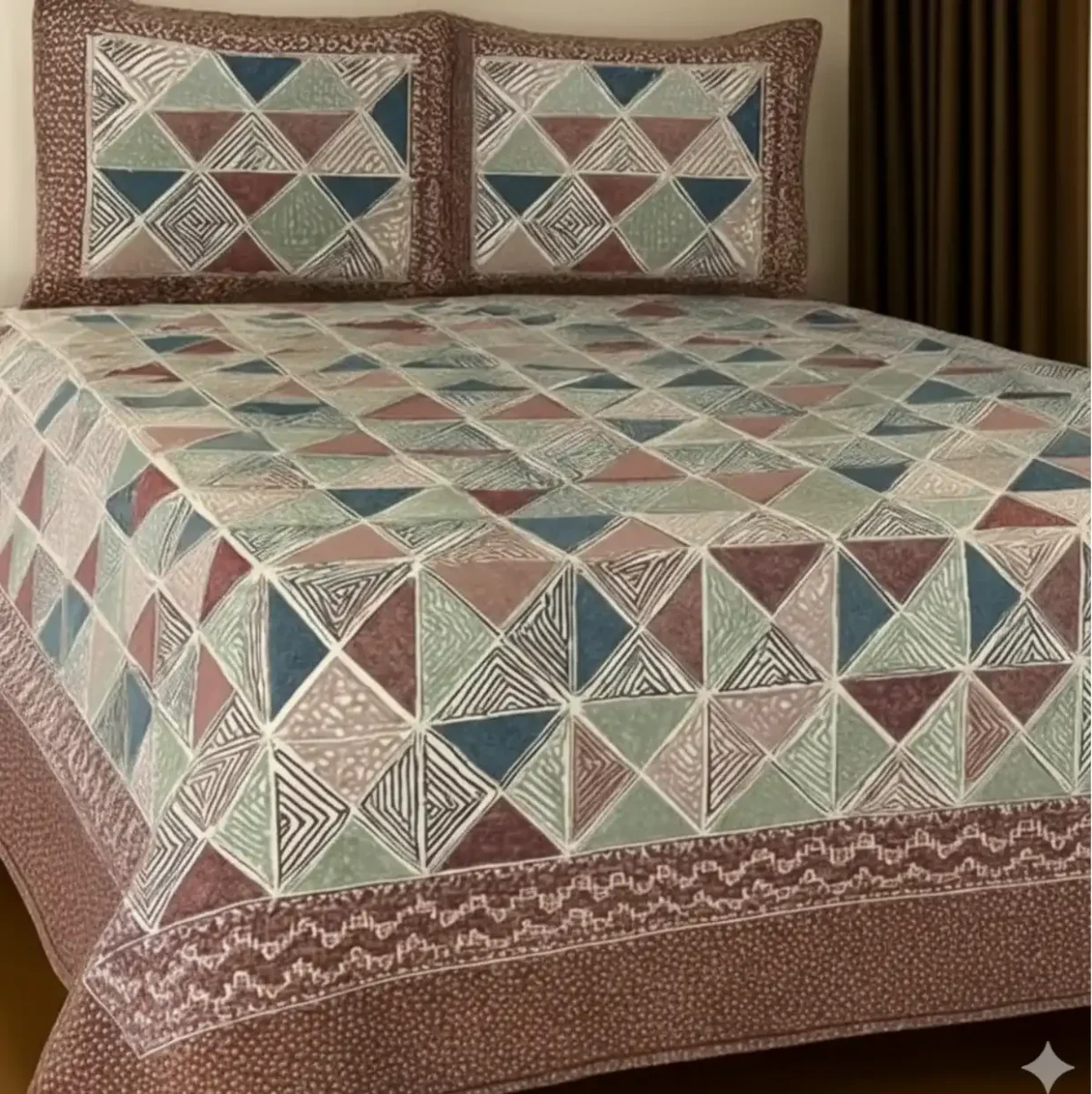 Earth Tone Floral Cube Double Sheet - Image 3