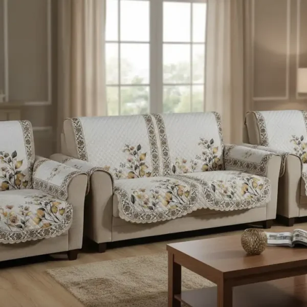 LaceBloom Elegance Sofa Protector