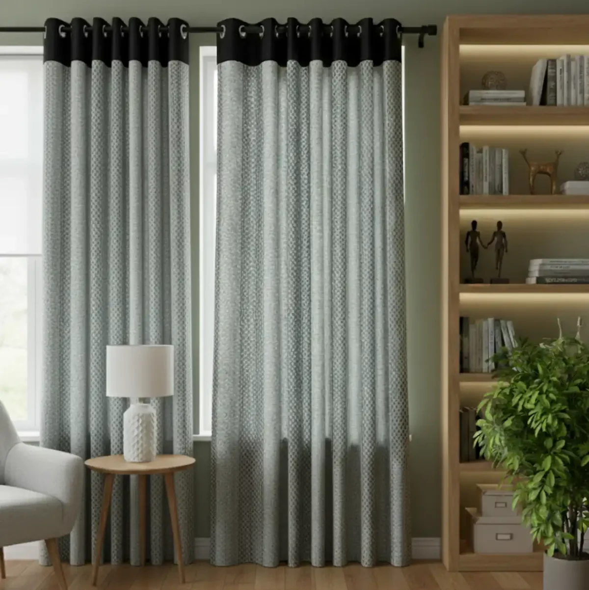 Contemporary Blackout Color-Block Curtain - Image 3