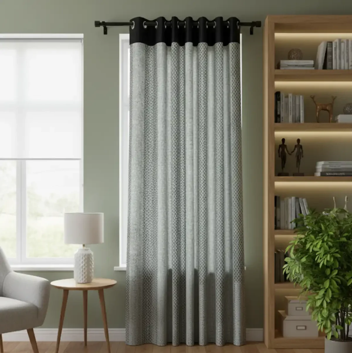 Contemporary Blackout Color-Block Curtain - Image 1