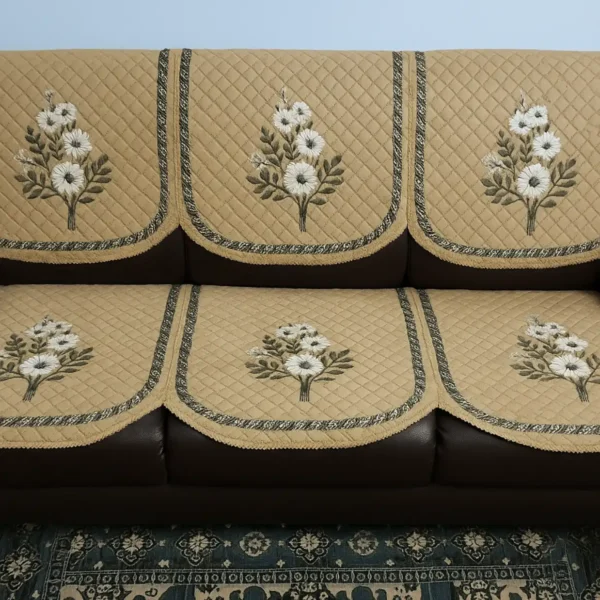 Desert Bloom Quilted Sofa Cover Set